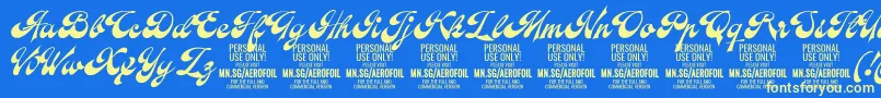 AerofoilPersonalUseOnly Font – Yellow Fonts on Blue Background