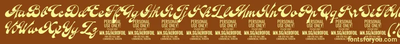 AerofoilPersonalUseOnly Font – Yellow Fonts on Brown Background