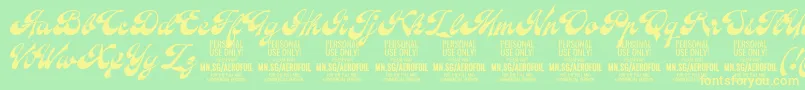 AerofoilPersonalUseOnly Font – Yellow Fonts on Green Background