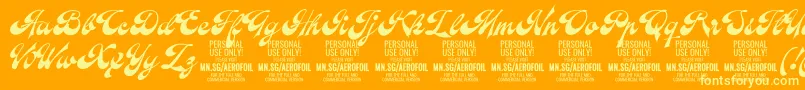 AerofoilPersonalUseOnly Font – Yellow Fonts on Orange Background