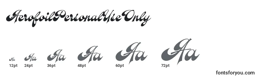 AerofoilPersonalUseOnly Font Sizes