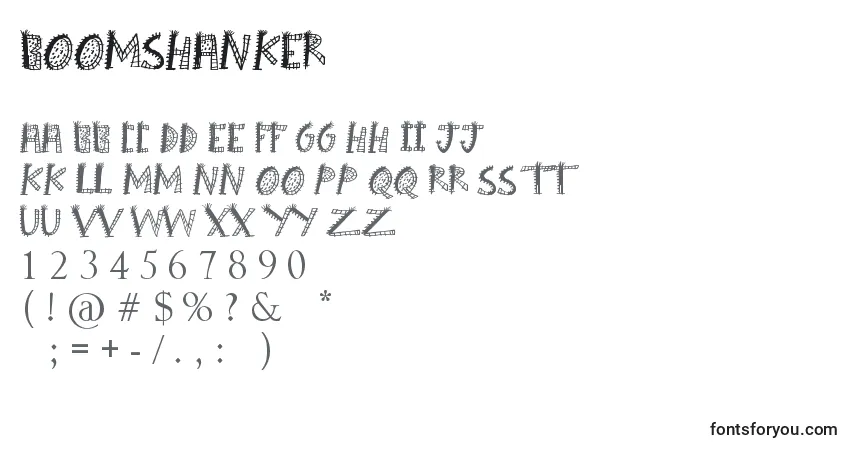 Schriftart BoomShanker – Alphabet, Zahlen, spezielle Symbole