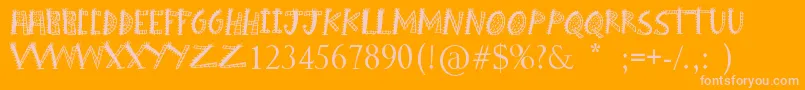 Saiba mais sobre a fonte BoomShanker Fonte BoomShanker – fontes rosa em um fundo laranja