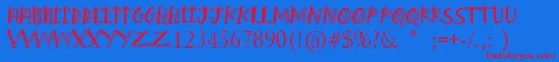 BoomShanker Font – Red Fonts on Blue Background