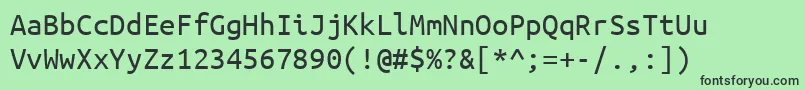 UbuntumonoRegular-Schriftart – Schwarze Schriften auf grünem Hintergrund