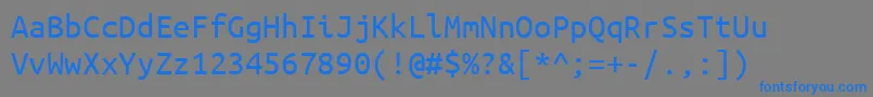 Подробнее о шрифте UbuntumonoRegular Шрифт UbuntumonoRegular – синие шрифты на сером фоне