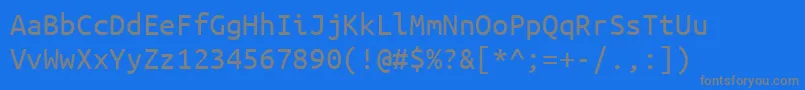 Fonte UbuntumonoRegular – fontes cinzas em um fundo azul
