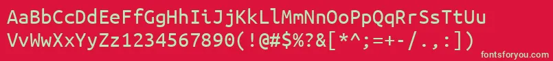 Шрифт UbuntumonoRegular – зелёные шрифты на красном фоне