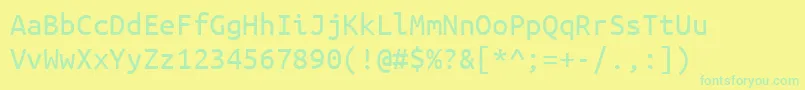 Police UbuntumonoRegular – polices vertes sur fond jaune