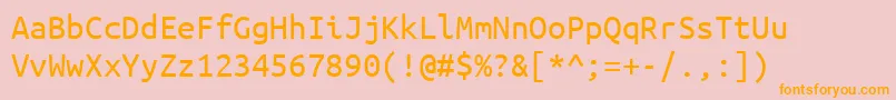Police UbuntumonoRegular – polices orange sur fond rose
