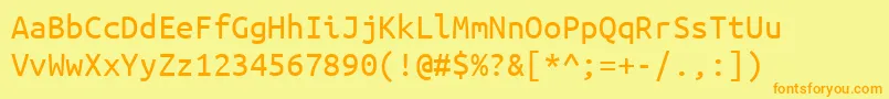 UbuntumonoRegular Font – Orange Fonts on Yellow Background