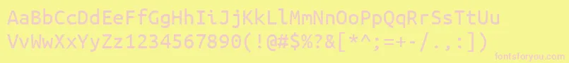 UbuntumonoRegular Font – Pink Fonts on Yellow Background