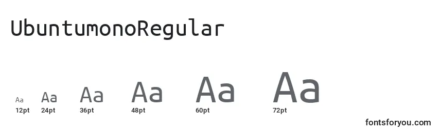 Размеры шрифта UbuntumonoRegular