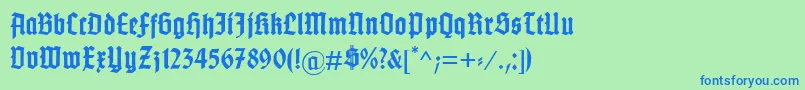 GotenburgBBold Font – Blue Fonts on Green Background