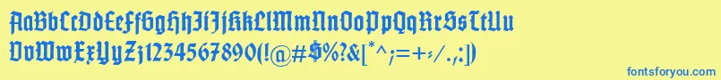 GotenburgBBold Font – Blue Fonts on Yellow Background