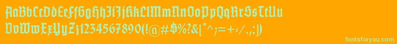 GotenburgBBold Font – Green Fonts on Orange Background