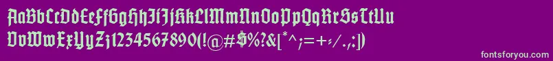 GotenburgBBold Font – Green Fonts on Purple Background