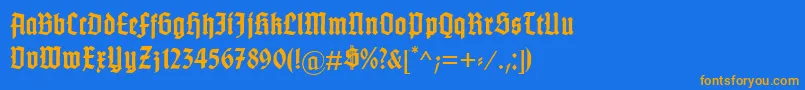 GotenburgBBold Font – Orange Fonts on Blue Background