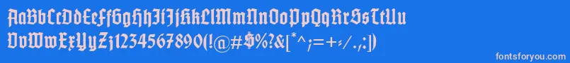 GotenburgBBold Font – Pink Fonts on Blue Background