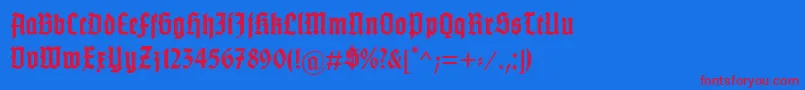 GotenburgBBold Font – Red Fonts on Blue Background