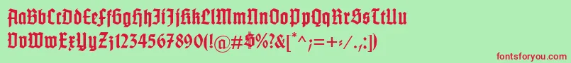 GotenburgBBold-Schriftart – Rote Schriften auf grünem Hintergrund