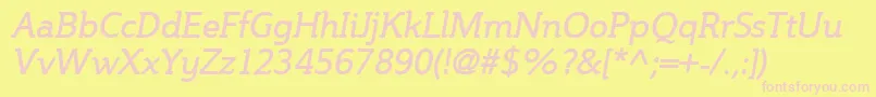 Steinemi Font – Pink Fonts on Yellow Background