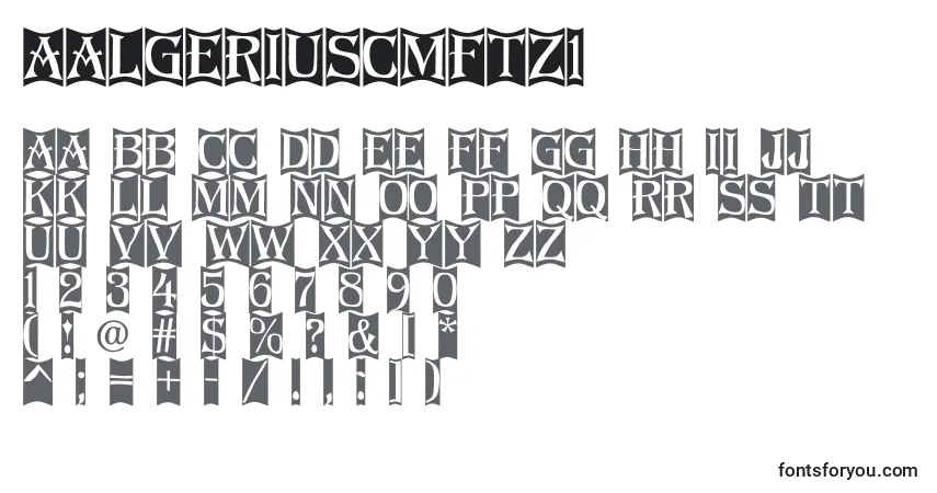 Fuente AAlgeriuscmftz1 - alfabeto, números, caracteres especiales