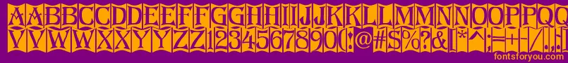 AAlgeriuscmftz1 Font – Orange Fonts on Purple Background