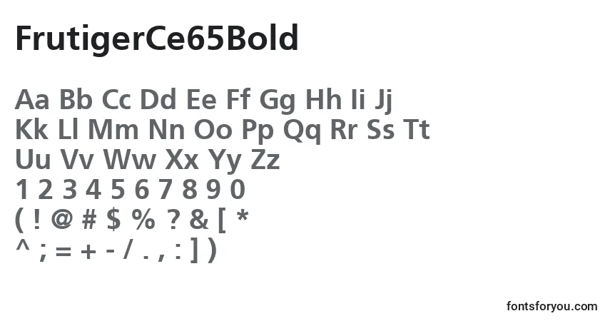 Schriftart FrutigerCe65Bold – Alphabet, Zahlen, spezielle Symbole