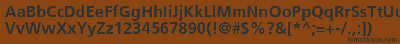 Czcionka FrutigerCe65Bold – czarne czcionki na brązowym tle