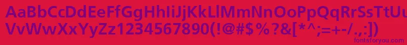 FrutigerCe65Bold Font – Purple Fonts on Red Background