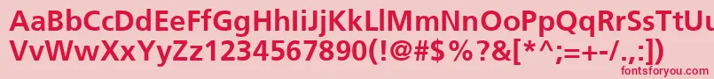 Czcionka FrutigerCe65Bold – czerwone czcionki na różowym tle