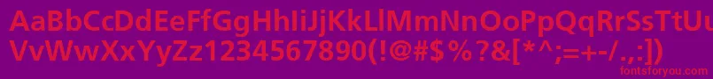 FrutigerCe65Bold Font – Red Fonts on Purple Background