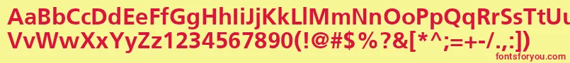 FrutigerCe65Bold Font – Red Fonts on Yellow Background