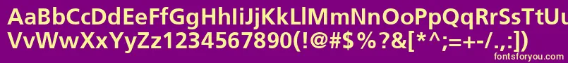FrutigerCe65Bold-fontti – keltaiset fontit violetilla taustalla