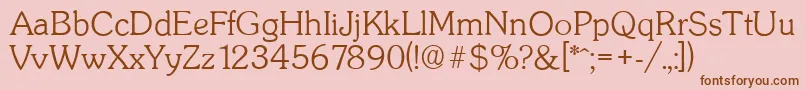 SunsetserialXlightRegular Font – Brown Fonts on Pink Background