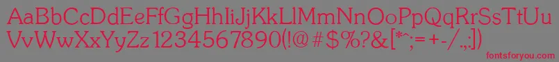 SunsetserialXlightRegular Font – Red Fonts on Gray Background