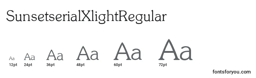 SunsetserialXlightRegular Font Sizes