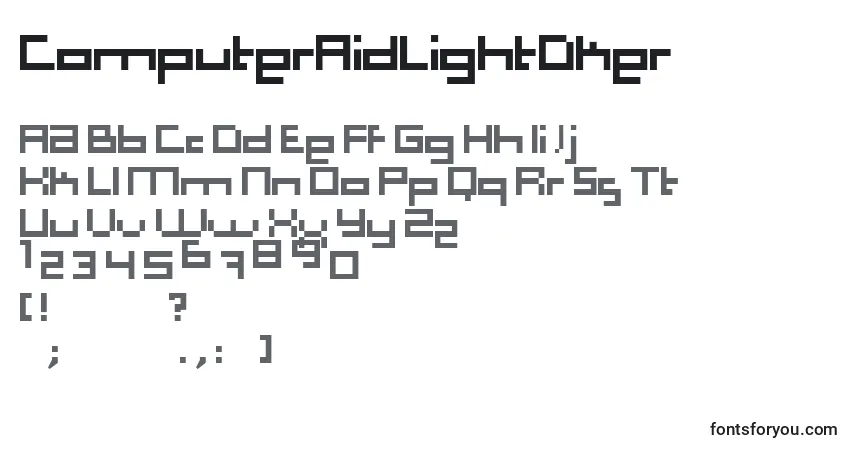 Шрифт ComputerAidLightDker – алфавит, цифры, специальные символы