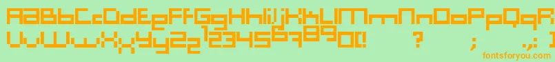 ComputerAidLightDker Font – Orange Fonts on Green Background