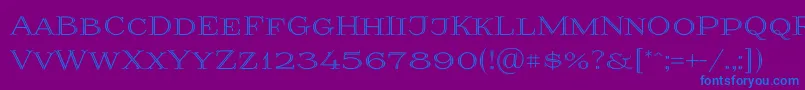 Prida36 Font – Blue Fonts on Purple Background