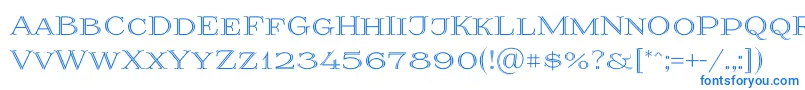 フォントPrida36 – 白い背景に青い文字