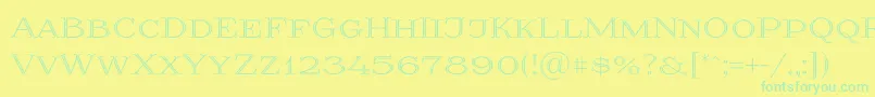 Prida36 Font – Green Fonts on Yellow Background