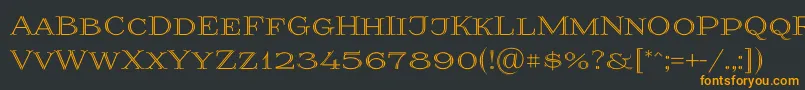 フォントPrida36 – 黒い背景にオレンジの文字