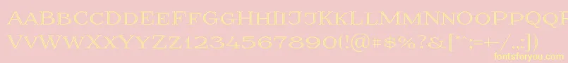 Prida36-Schriftart – Gelbe Schriften auf rosa Hintergrund