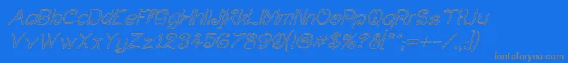 CurlmudgeonHollowItalic Font – Gray Fonts on Blue Background