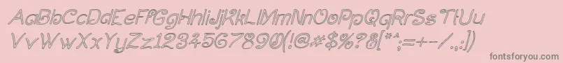 CurlmudgeonHollowItalic Font – Gray Fonts on Pink Background