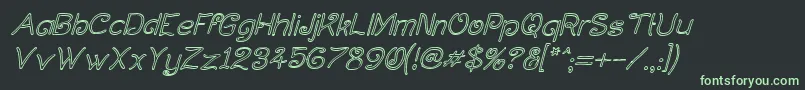 Czcionka CurlmudgeonHollowItalic – zielone czcionki na czarnym tle