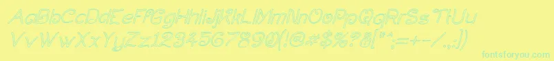 CurlmudgeonHollowItalic Font – Green Fonts on Yellow Background