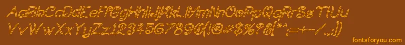 CurlmudgeonHollowItalic Font – Orange Fonts on Brown Background